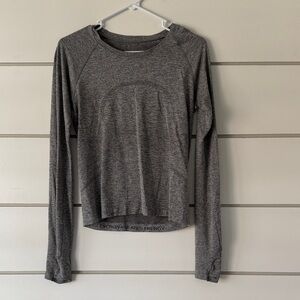 LULULEMON Heather Gray Long Sleeve Swiftly Tech Women's Top